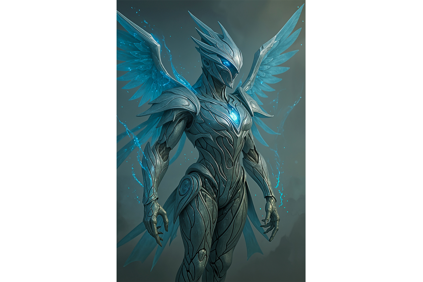 ai creation, winged mystical alien, ai art, art, kanvas tablo