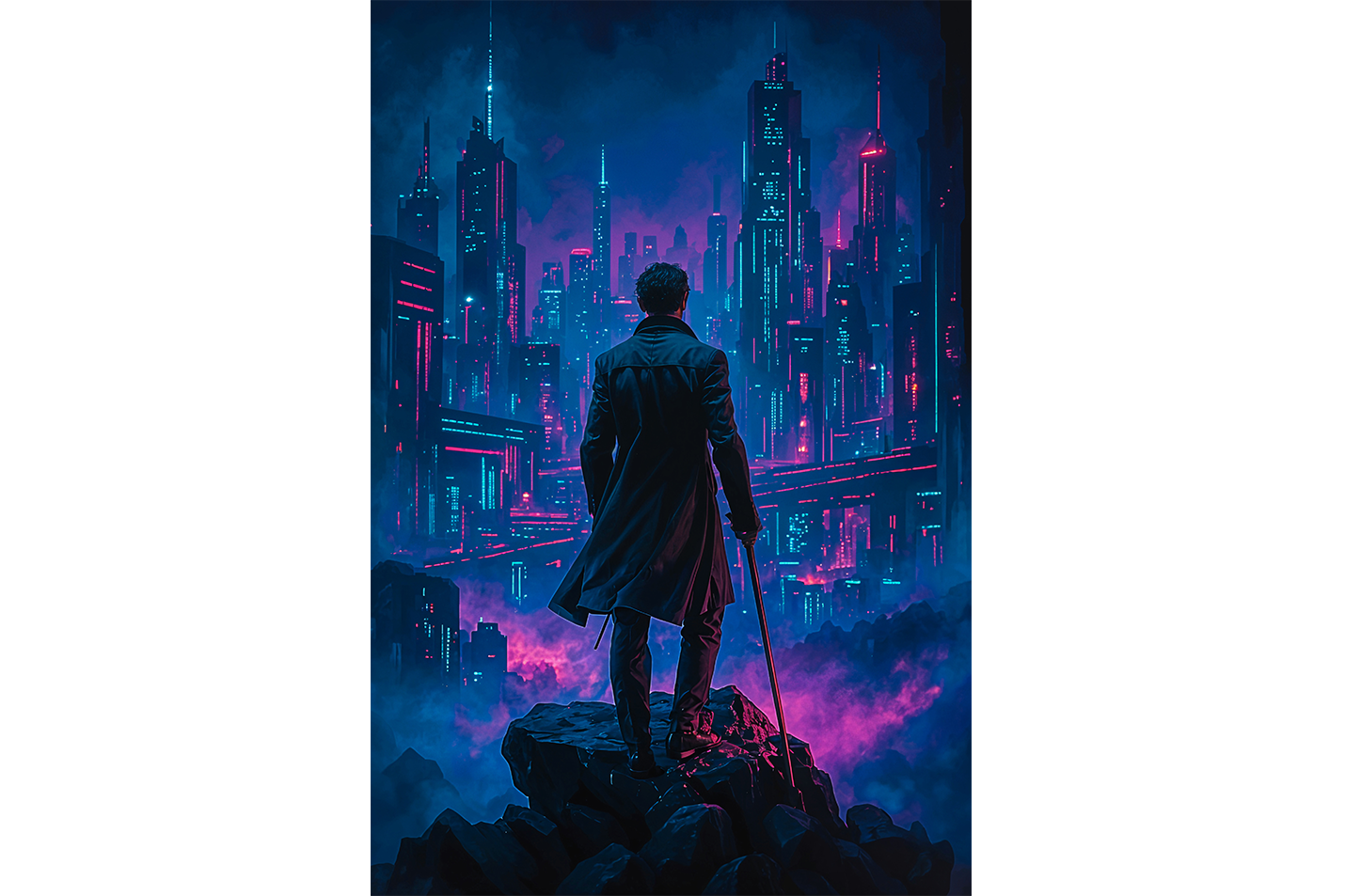 ai creation, Cyberpunk City Projects, ai art, art, kanvas tablo
