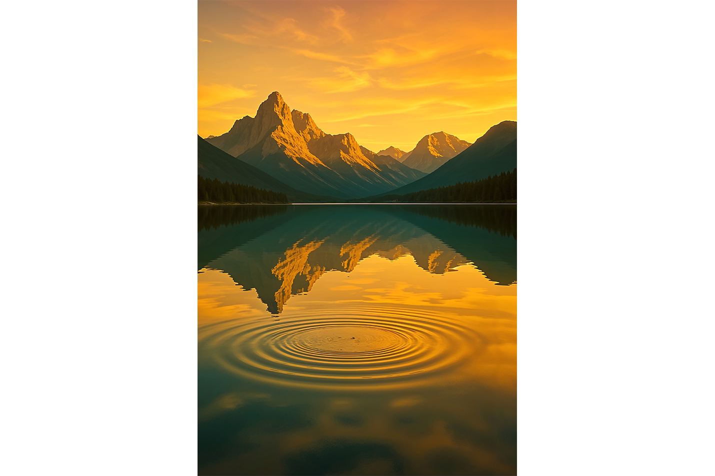 ai creation, mountain and river views, ai art, art, kanvas tablo