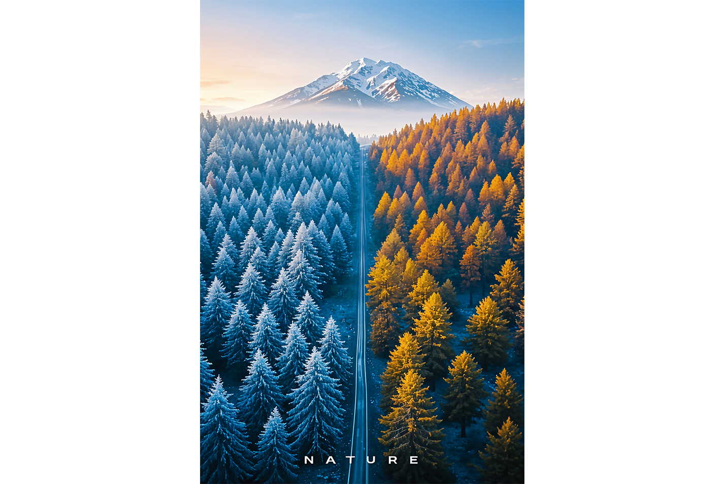 ai creation, 2 seasons in one frame, ai art, art, kanvas tablo