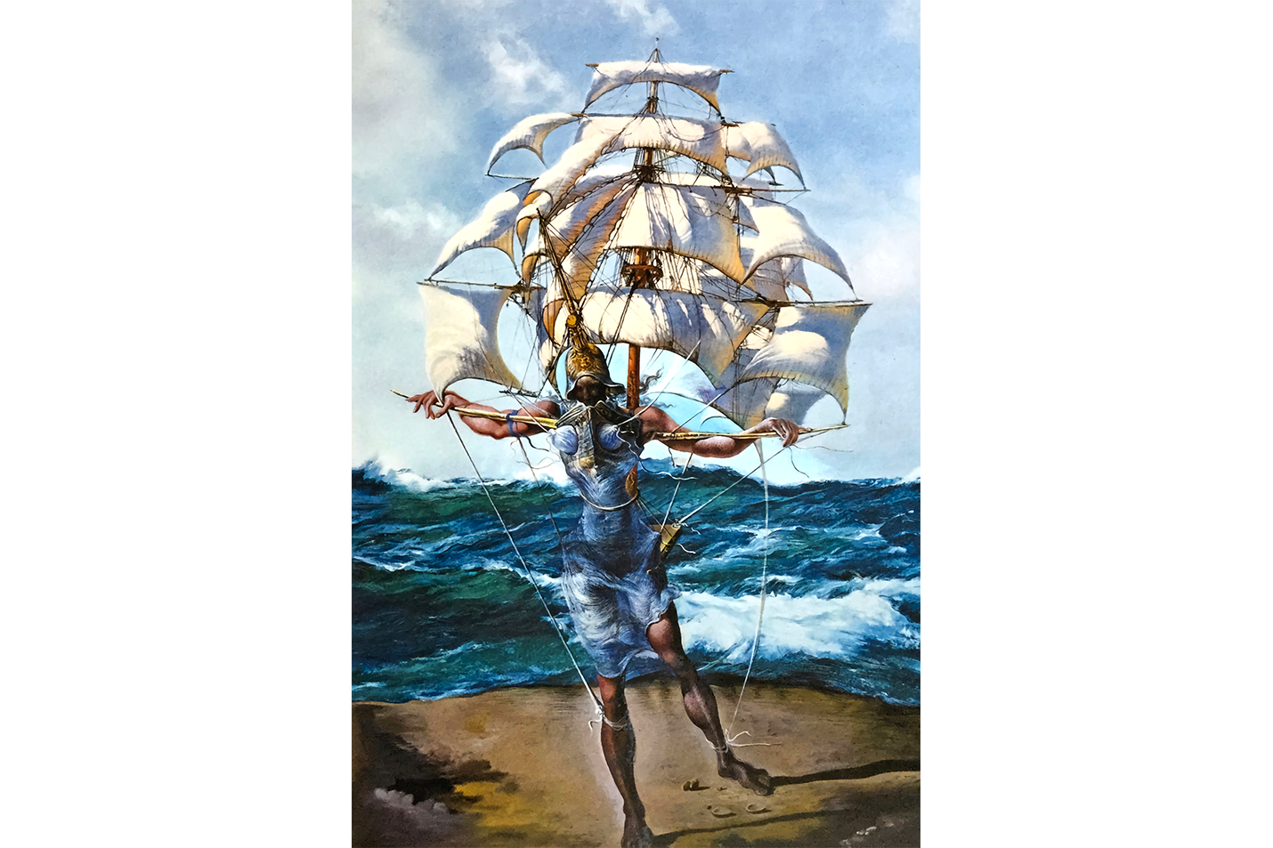 Salvador Dali Gemi ve İnsan Figürü Sürrealist Sanat Kanvas Tablo