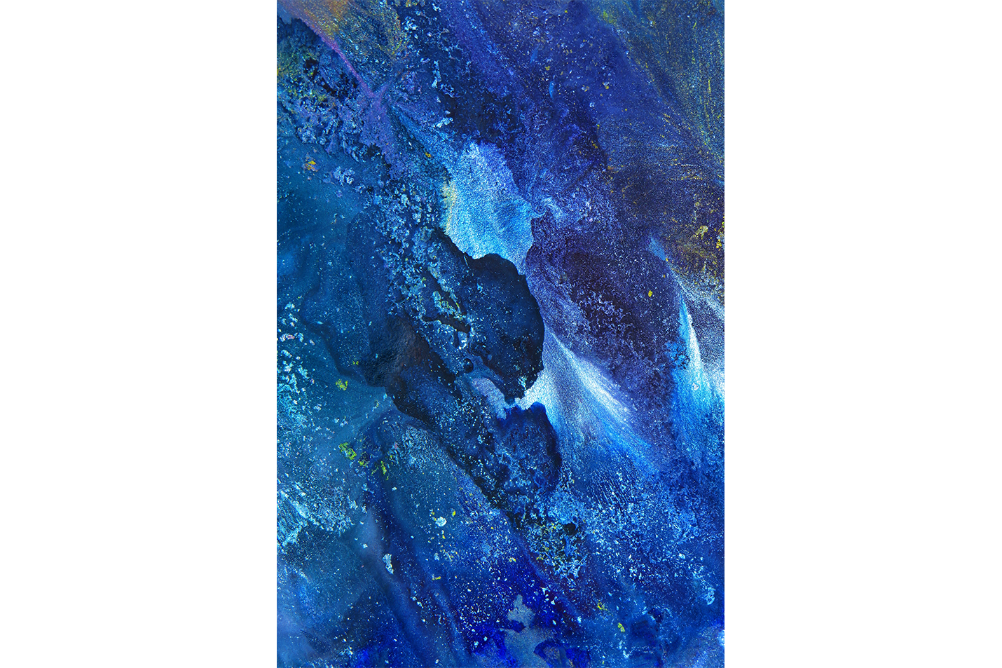 a captivating abstract image of a deep blue and gold nebula in outer space, abstract, art, kanvas tablo