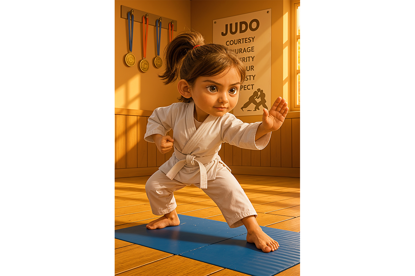 ai creation, baby judo, kid, ai art, art, kanvas tablo