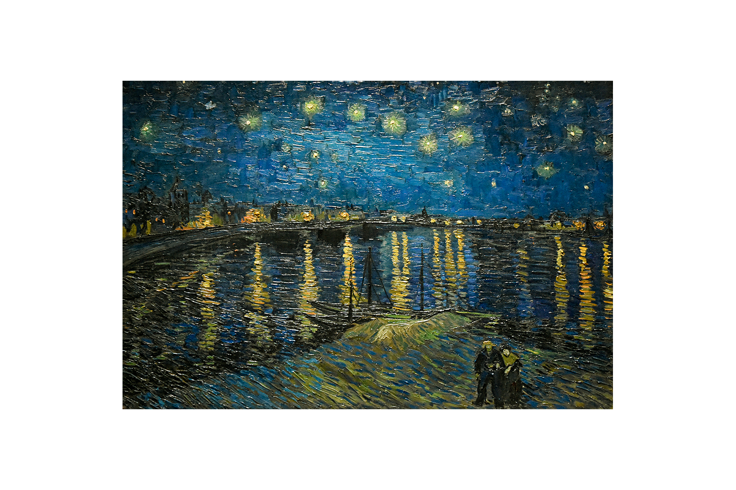 Van Gogh Rhône Nehri Üzerinde Yıldızlı Gece Manzarası Kanvas Tablo