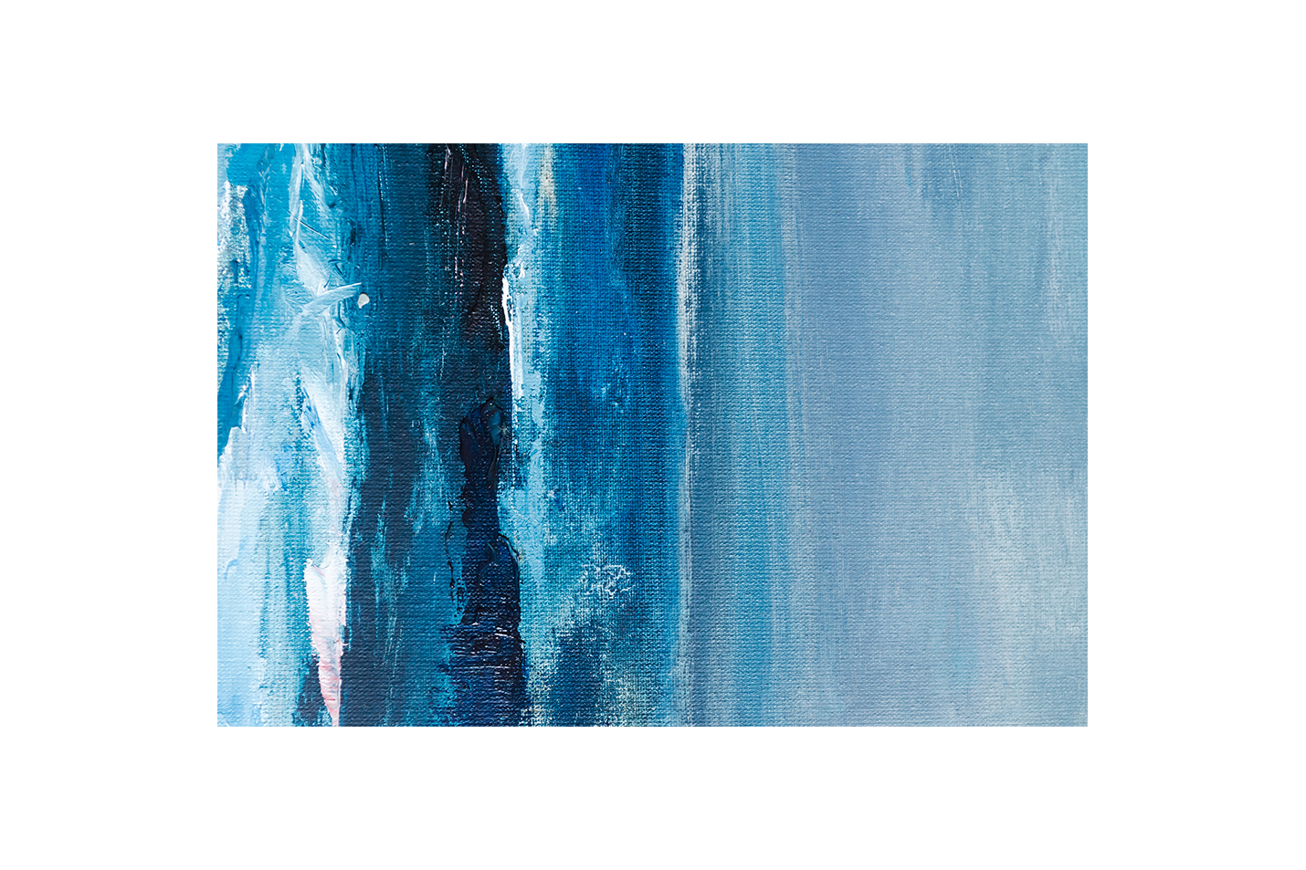 a minimalist abstract painting on canvas featuring textures in two different shades of blue, abstract, art, kanvas tablo