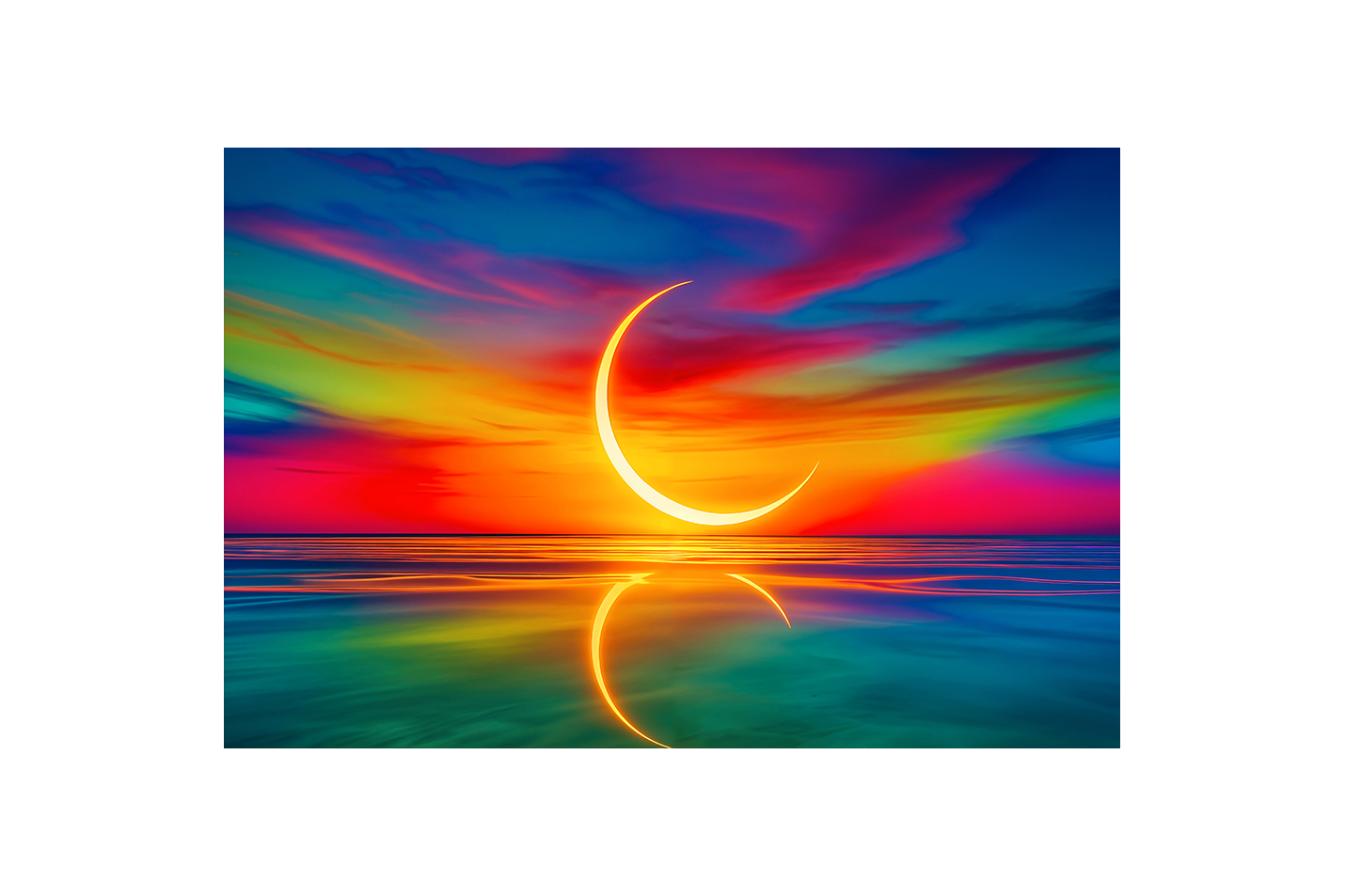 ai creation, reflection of nature and the sunset model 2, view, ai art, art, kanvas tablo