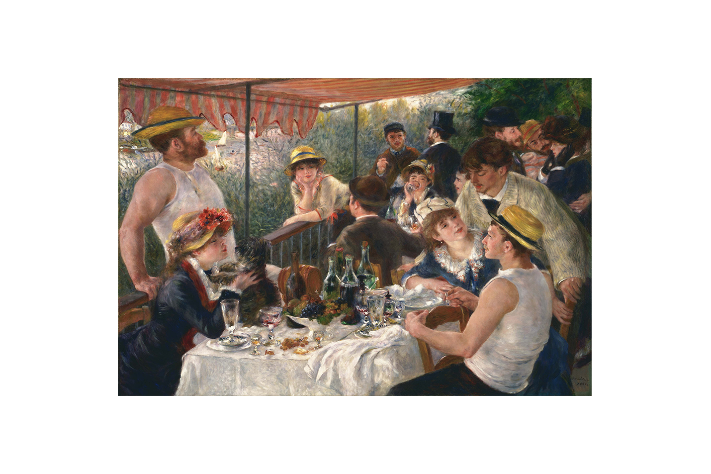 Pierre-Auguste Renoir'ın Neşeli Başyapıtı Kayıkçıların Öğle Yemeği Empresyonist Kanvas Tablo