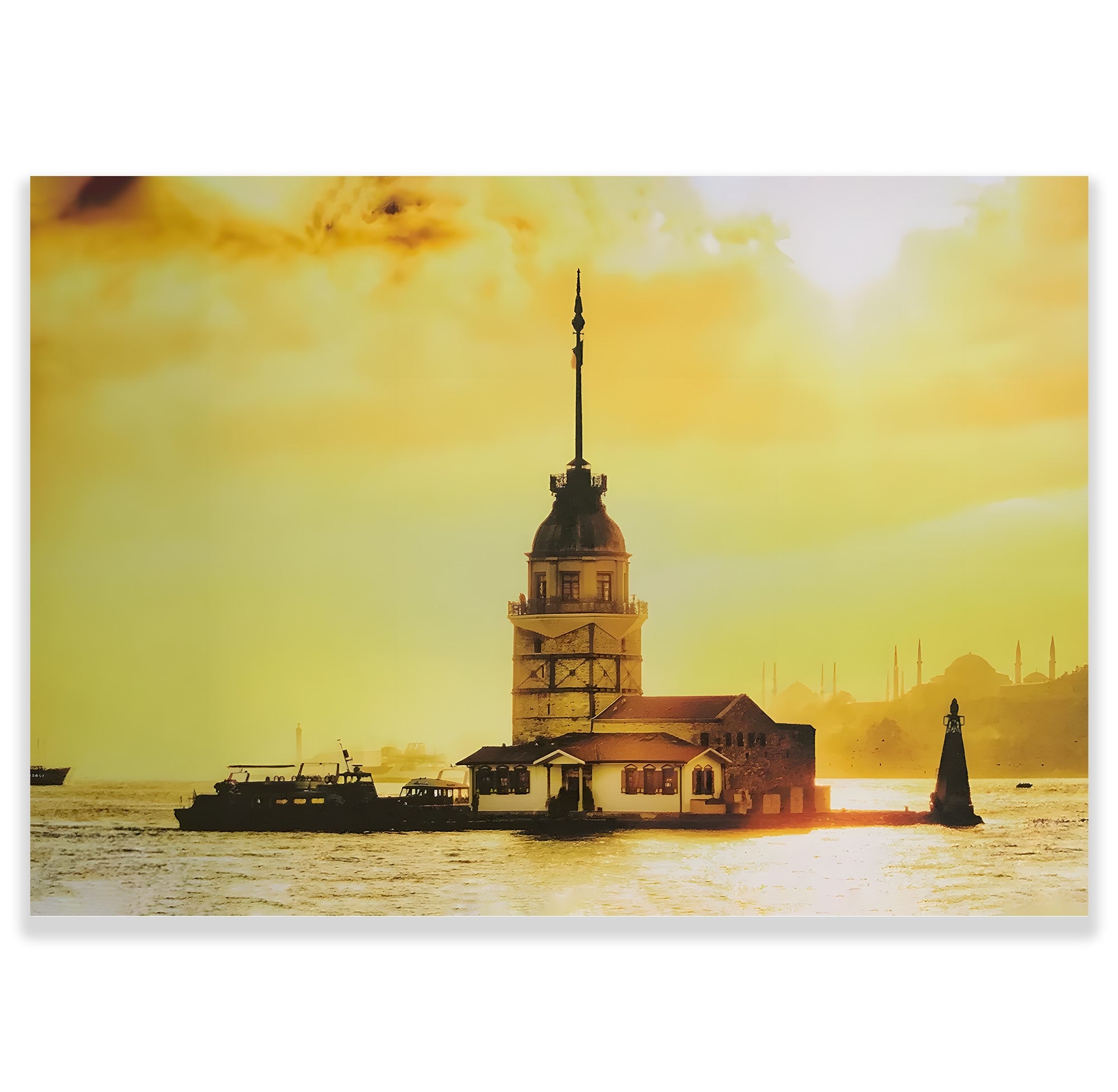 Kız Kulesi – Uzaktan Kumandalı LED Işıklı Kanvas Tablo
