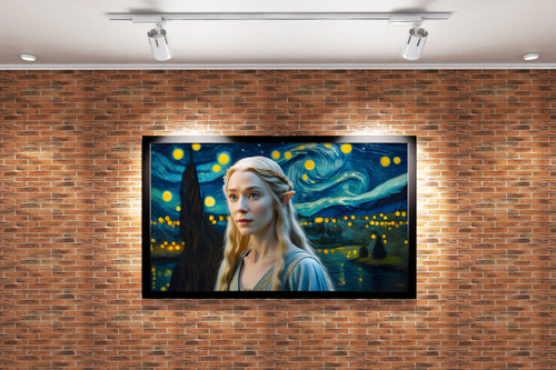 ai creation, lotr galadriel, ai art, art, kanvas tablo
