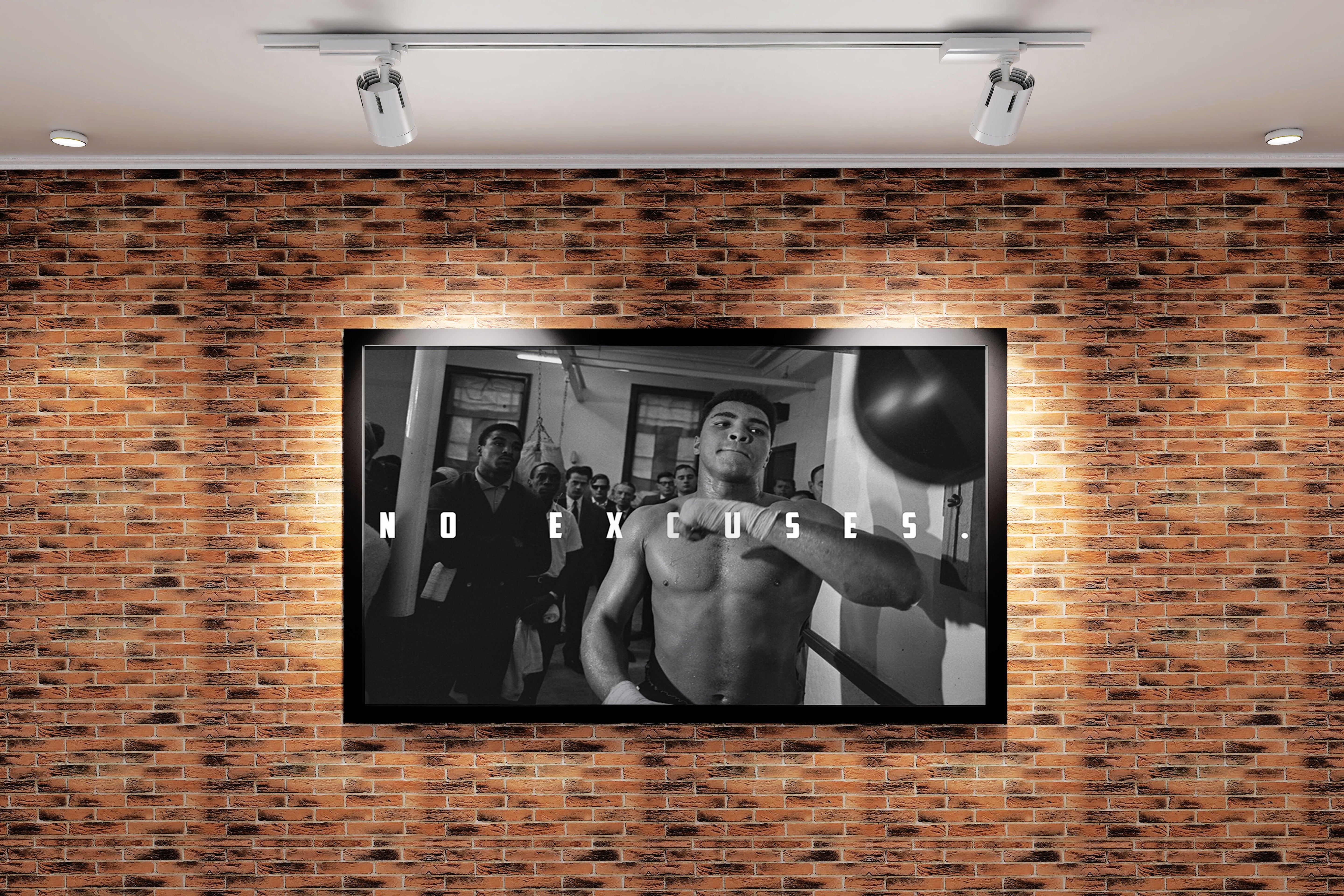 Muhammad Ali, no excuses, quote, art, kanvas tablo