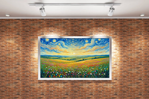 Van Gogh themed flower view, view, art, kanvas tablo