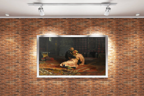 Ilya Repin'in Sarsıcı Başyapıtı Korkunç İvan ve Oğlu Ivan Rus Realizmi Kanvas Tablo