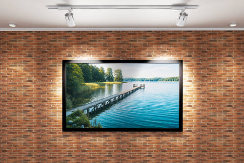 pier and nature view by the river model 2, view, ai art, art, kanvas tablo