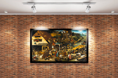 Yaşlı Pieter Bruegel'in Ansiklopedik Başyapıtı Hollanda Atasözleri Kuzey Rönesansı Kanvas Tablo