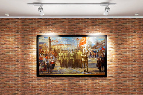 The Turkish Army's entry into Izmir, art, kanvas tablo