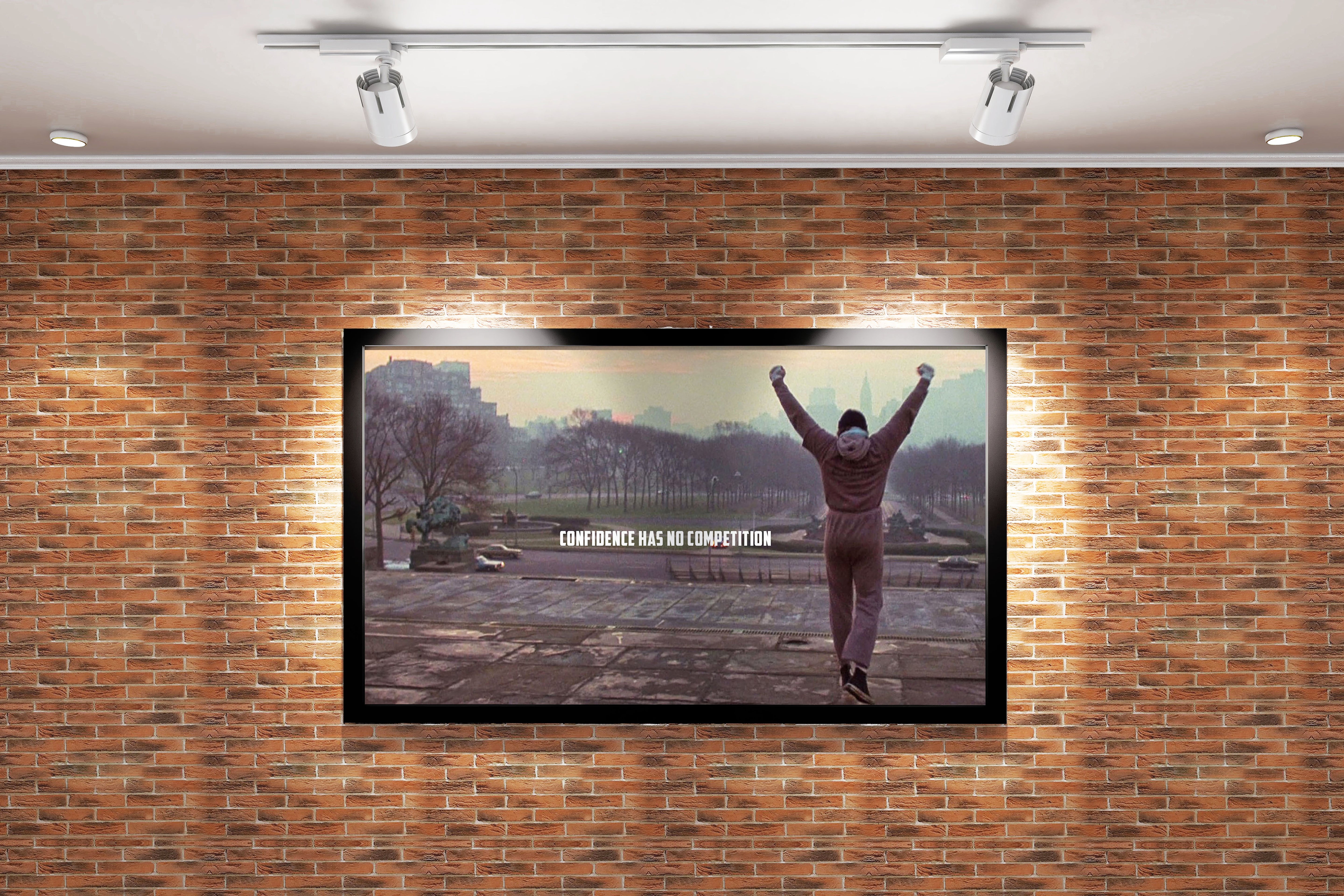 Muhammad Ali, confidence has no competition, quote, art, kanvas tablo