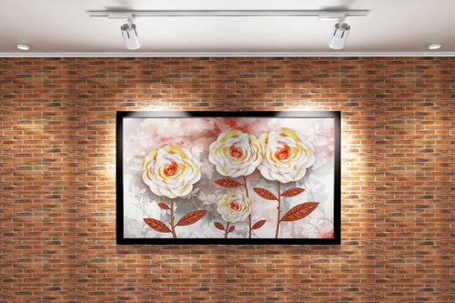 flower motif, sarcastic theme, art, kanvas tablo