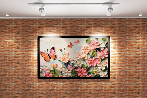 flower motif, soft relaxing colors, art, kanvas tablo