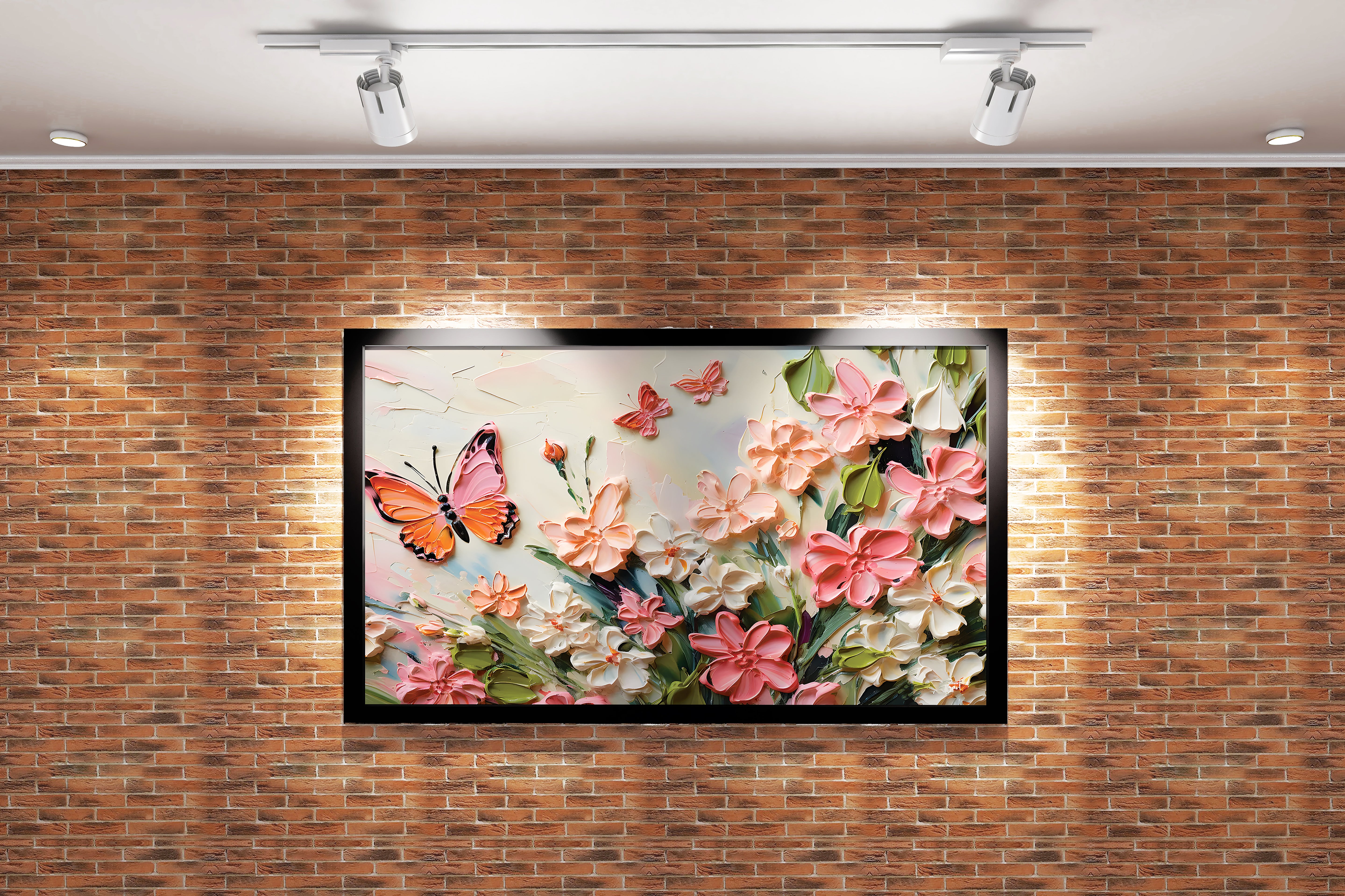flower motif, soft relaxing colors, art, kanvas tablo