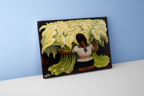 Diego Rivera'nın İkonik Eseri Çiçek Satıcısı Kız ve Kala Çiçekleri Meksika Sanatı Kanvas Tablo
