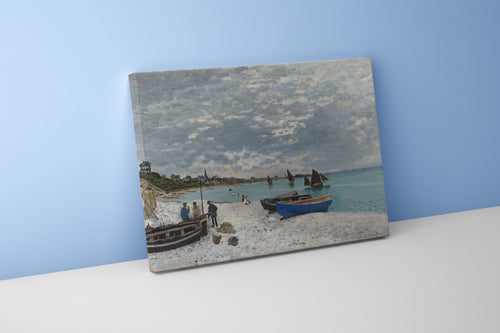 Claude Monet'nin Huzurlu Manzarası Sainte-Adresse Plajı Empresyonist Kanvas Tablo