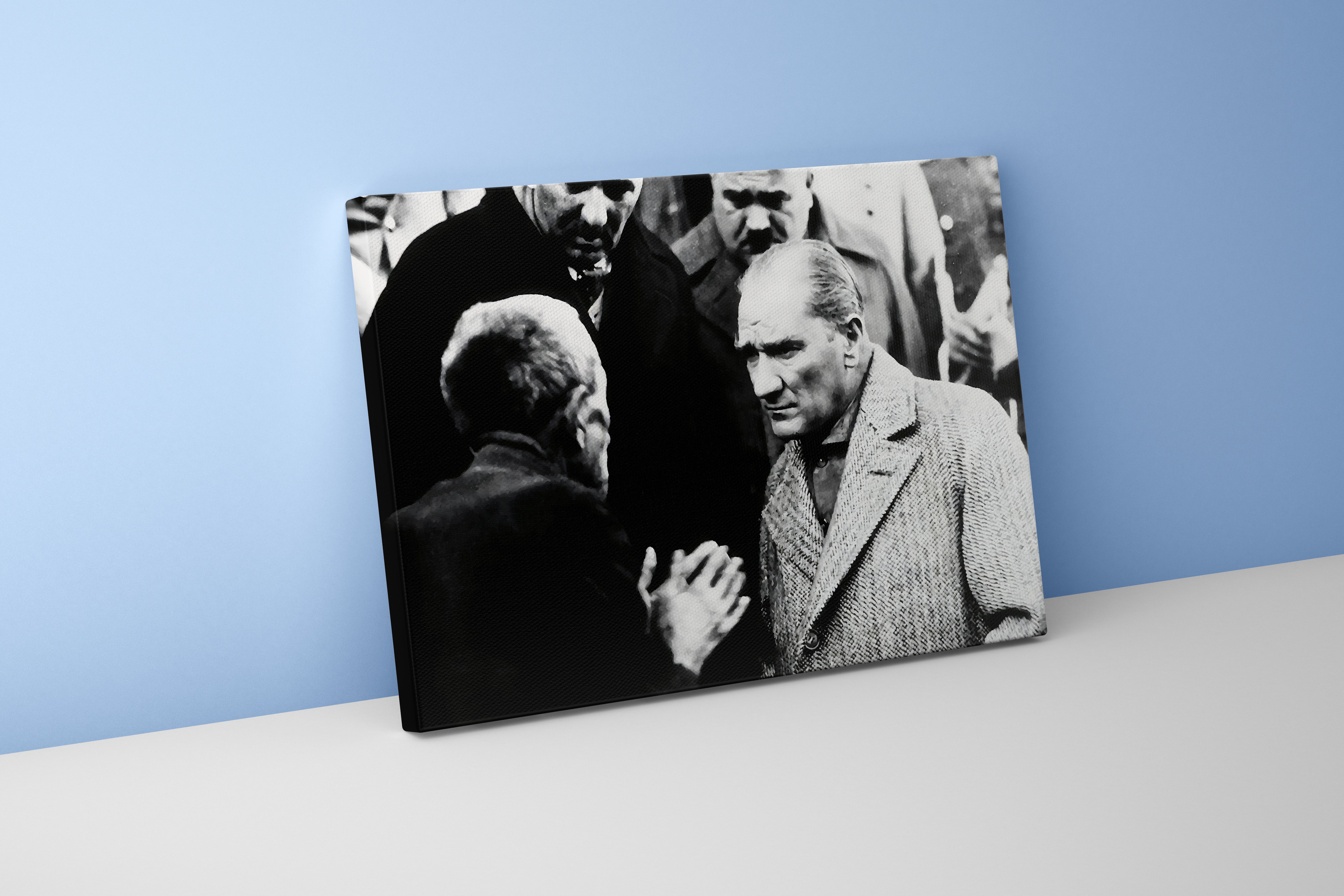 While Atatürk was listening to the citizen model 1, art, kanvas tablo